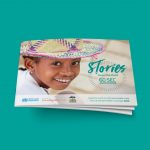 An image to show the cover design for ‘Stories from the Field 60-Second Summaries’. A publication for the World Health Organization.